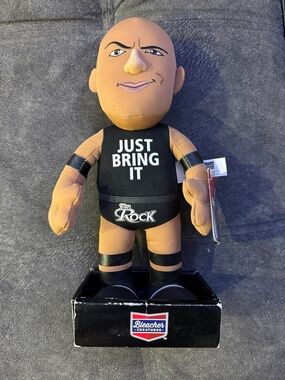 WWE The Rock Plush - Black and Tan "Just Bring It" Bleacher Creatures